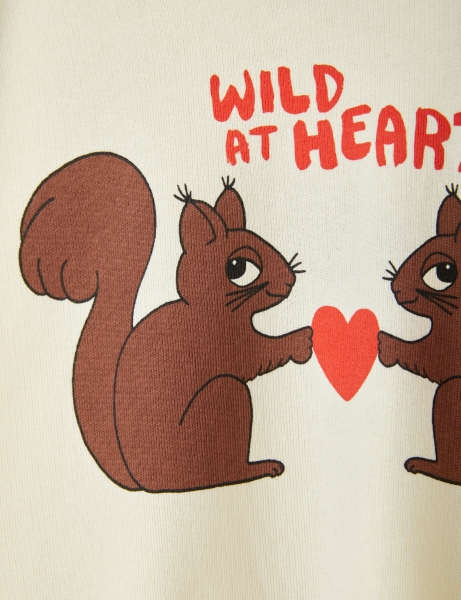 MINI RODINI Sweatshirt "wild at heart" - white